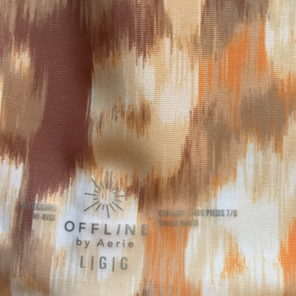 Aerie OFFLINE Orange Cedar Expedition Shine Crossover Leggings Size Large NEW - Picture 4 of 5